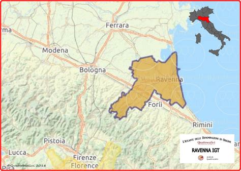 Mappa che mostra la posizione geografica di Ravenna