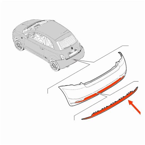 Schema di montaggio modanatura paraurti Fiat 500