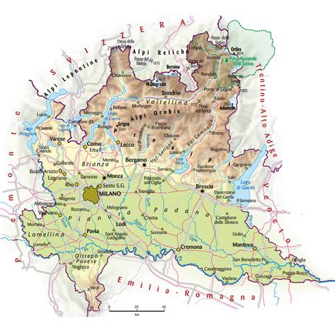 Mappa della Lombardia con Voghera evidenziata