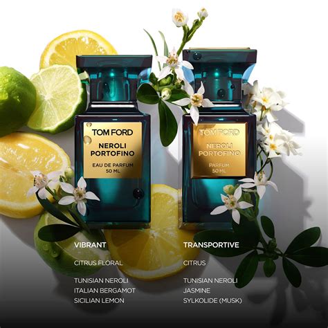 Flacone di Tom Ford Neroli Portofino tra agrumi e fiori