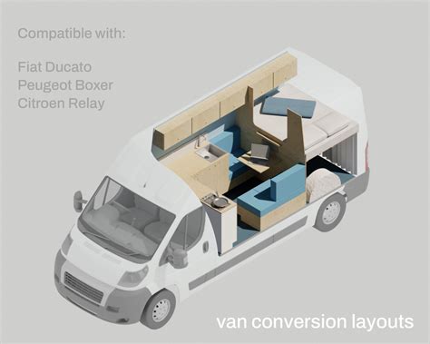 Schema di layout interno Fiat Ducato con zona letto