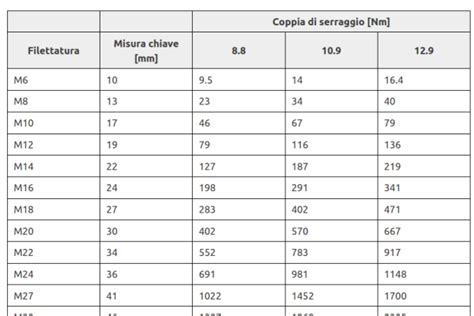 coppia di serraggio con dinamometrica