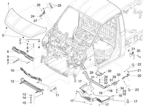 Schema componenti carrozzeria Fiat Panda