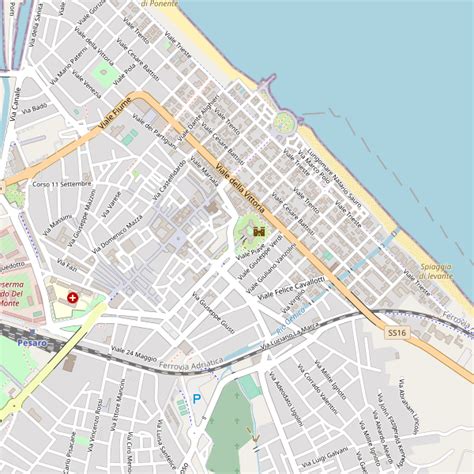 Mappa di Pesaro con i punti di riferimento Kia evidenziati