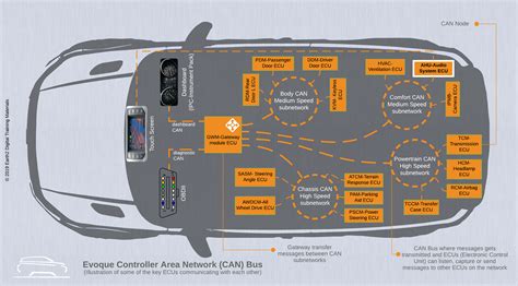 CAN bus network diagram in a car