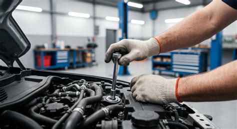 Meccanico che esegue il tagliando su un'auto Fiat