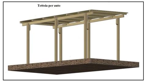 Schema di montaggio di una tettoia per auto in legno