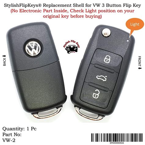 Volkswagen car key with remote control