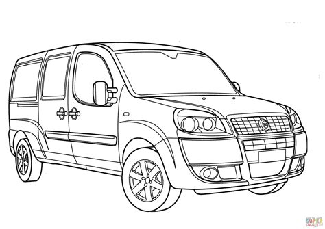 Fiat Doblo con un disegno astratto colorato