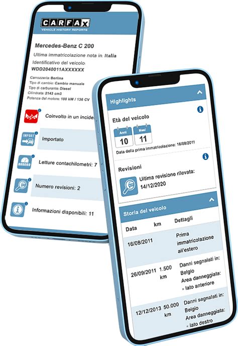 Esempio di report CARFAX
