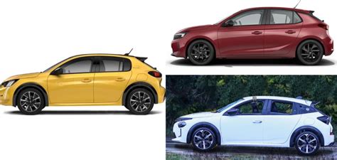 Dettagli del posteriore Lancia Ypsilon, Opel Corsa e Peugeot 208