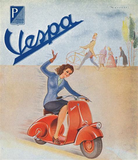 Illustrazione storica della Vespa e dell'Ape Piaggio