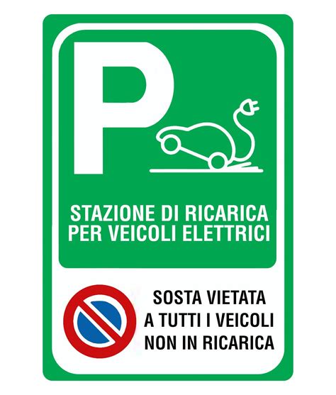 Esempio di cartello informativo per la ricarica di veicoli elettrici