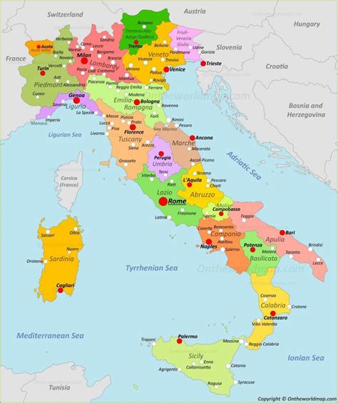 Mappa dell'Italia con evidenziate le regioni con diverse tempistiche di prescrizione del bollo auto