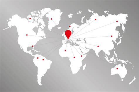 Mappa che mostra le diverse sedi di Vodafone Automotive nel mondo