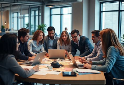 Un team di magazzinieri che collabora