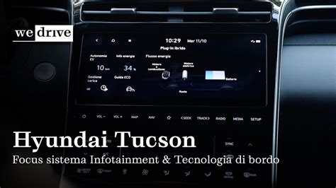 Schermata del sistema di infotainment di Hyundai Tucson e vista a 360° dal sistema Nissan Around View Monitor