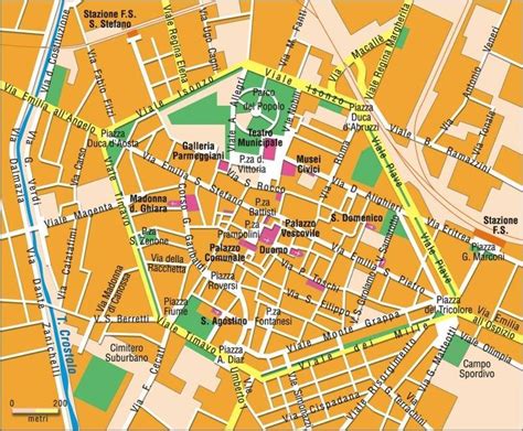Mappa di Reggio Emilia con indicazione delle principali concessionarie auto