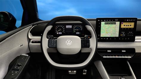 Dettaglio della plancia della Volkswagen ID. Polo con il display centrale e il Digital Cockpit