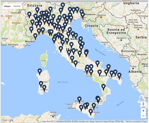Mappa punti di ricarica auto elettriche