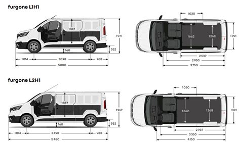 Dimensioni e layout interno del Renault Trafic