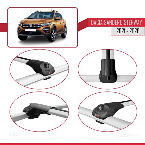 Schema di trasformazione delle barre da tetto modulabili Dacia Sandero
