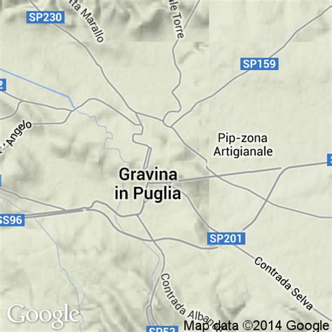 Mappa di Gravina in Puglia con indicazione della concessionaria Volkswagen