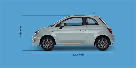 Diagramma delle dimensioni della Fiat 500 Dolcevita
