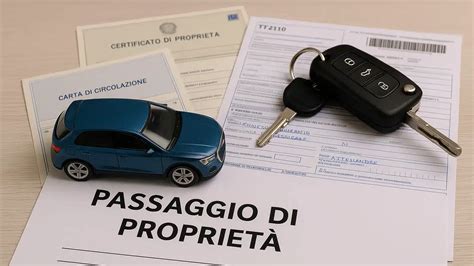Infografica sul processo di passaggio di proprietà di un veicolo