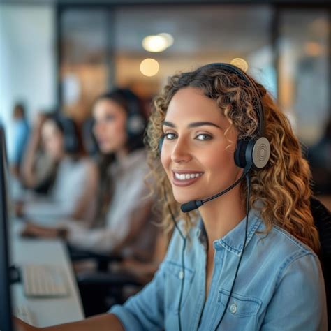 Smiling customer service representative