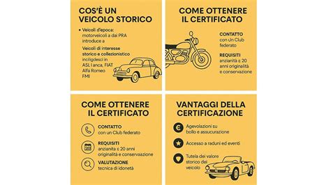 documentazione veicoli storici e certificati di rilevanza