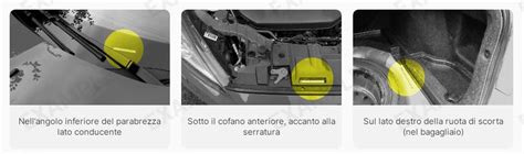 Posizione dei sensori di impatto su un telaio veicolo