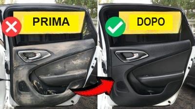 Interno di un'auto pulito meticolosamente senza acqua