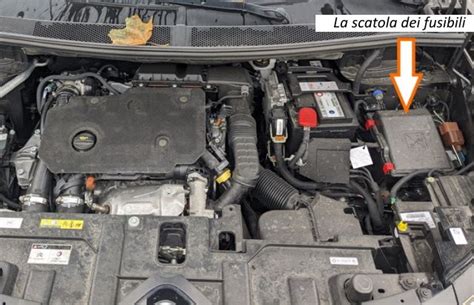 Vista generale blocco fusibili vano motore Touran