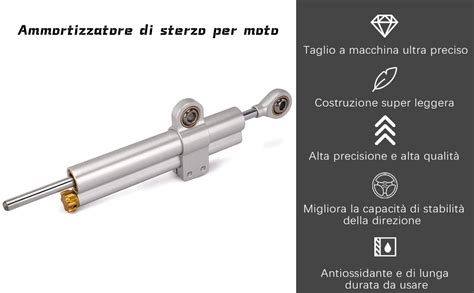 Dettaglio tecnico di un ammortizzatore di sterzo universale