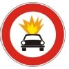 Segnali di transito vietato a veicoli che trasportano esplosivi o inquinanti