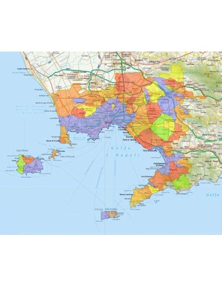 Mappa della provincia di Napoli e aree circostanti con i comuni menzionati
