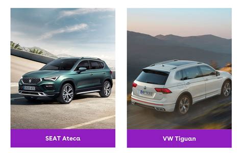 Illustrazione comparativa del bagagliaio SEAT Ateca e VW Tiguan