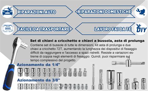 Illustrazione di un set di attrezzi meccanici comuni, come chiavi a bussola e cacciaviti