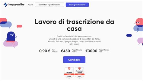 Schermata dell'interfaccia di HappyScribe con opzioni di trascrizione