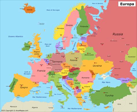 Mappa dell'Europa con evidenziate le aree di spedizione