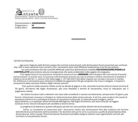 Rappresentazione di un avviso legale