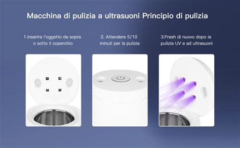 Diagramma di un pulitore a ultrasuoni in azione