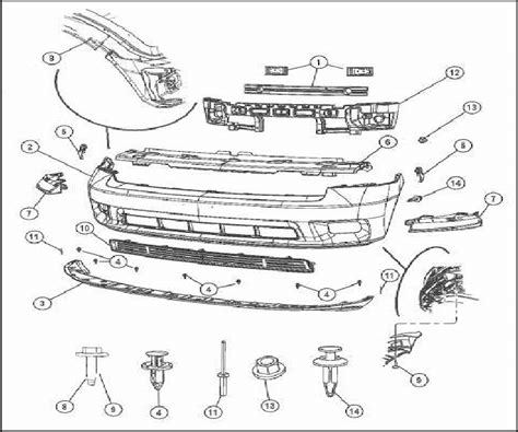 Exploded view of Hilux 105 bumper