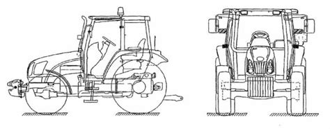 Illustrazione di un trattore agricolo categoria T4.1 in vigneto