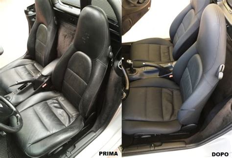 Prima e dopo rigenerazione volante in pelle