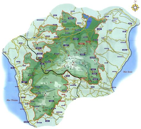 Mappa del Parco Nazionale del Pollino