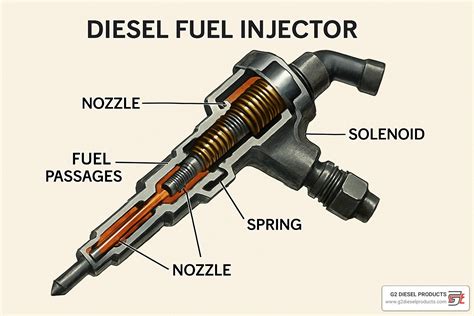 Fuel injector cutaway diagram