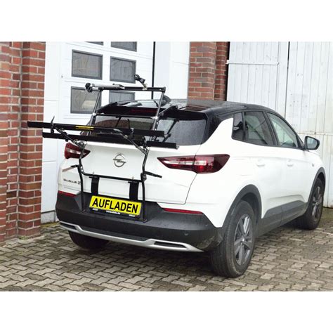 Opel Grandland with roof box and bike rack