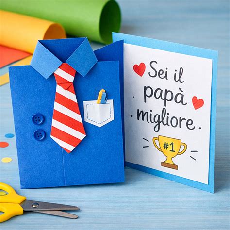 Vari tipi di biglietti e lavoretti per la Festa del Papà